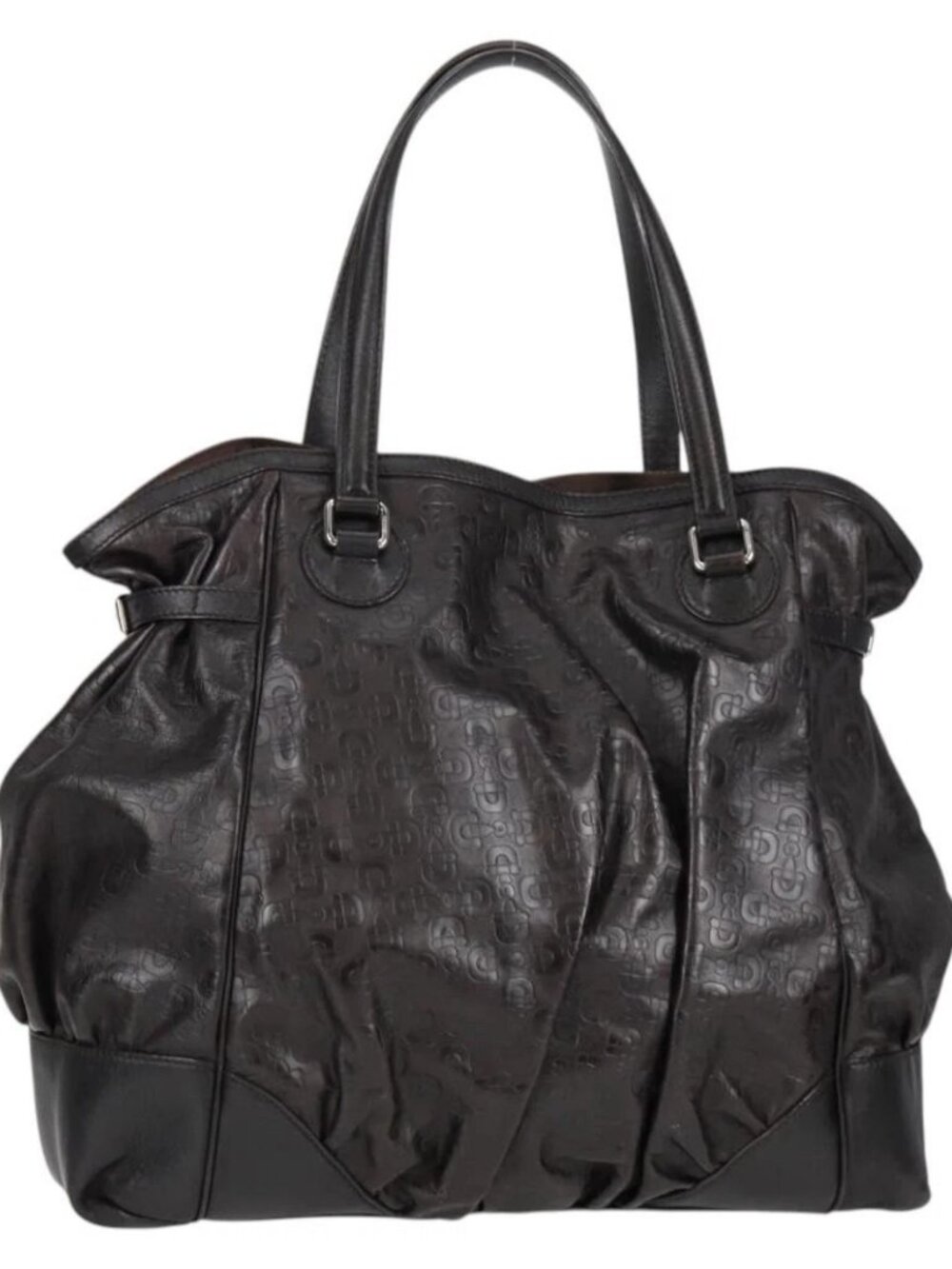 GUCCI Shoulder Bag Leather Black Silver - Picture 2 of 16